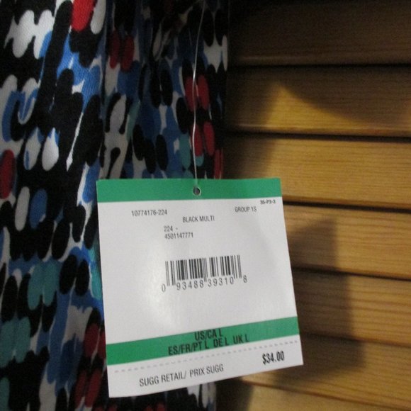 Anne Klein top NEW V neck, super soft stretchy colorful tee shirt size L - Picture 5 of 6